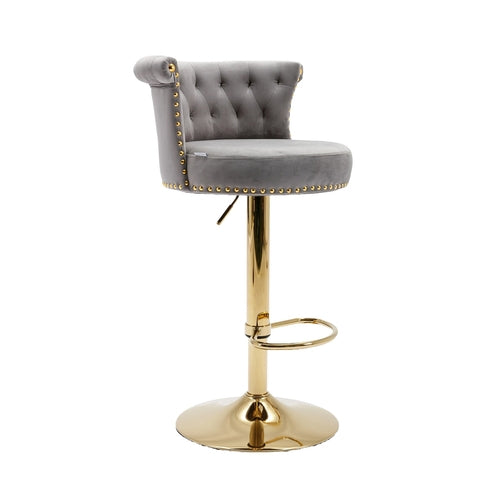 Swivel Bar Stools Set of 2 Adjustable Counter Height Chairs with