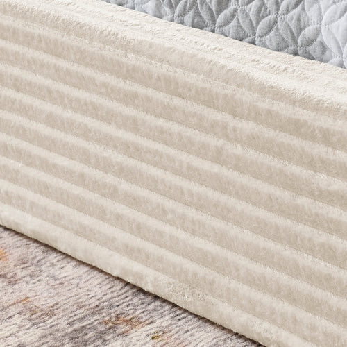 Modern Queen Size Upholstered Platform Bed Frame with Curved Headboard