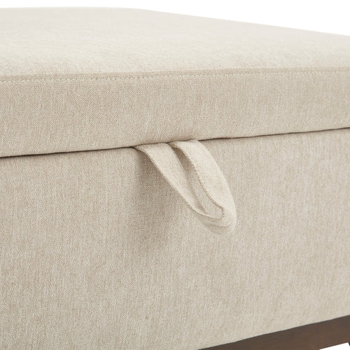 Mid-century modern square coffee table storage bench, assembled,