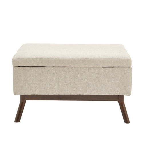 Mid-century modern square coffee table storage bench, assembled,