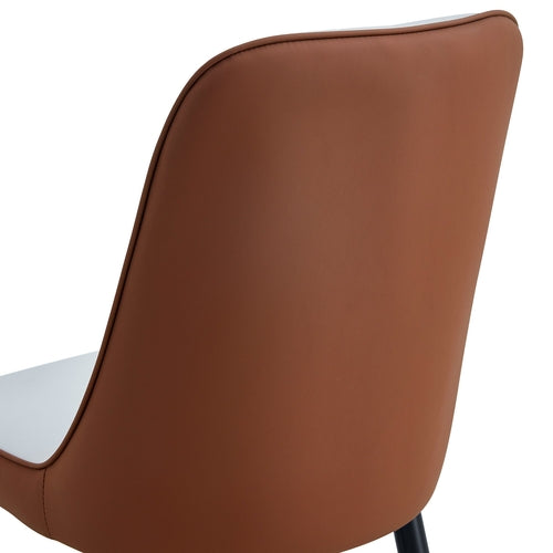 Modern Light Gray and Brown Dining and Living Room Chairs with PU