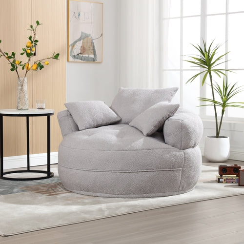 Chenille Sponge single sofa,No Assembly Required,Fluffy Modern Sleeper
