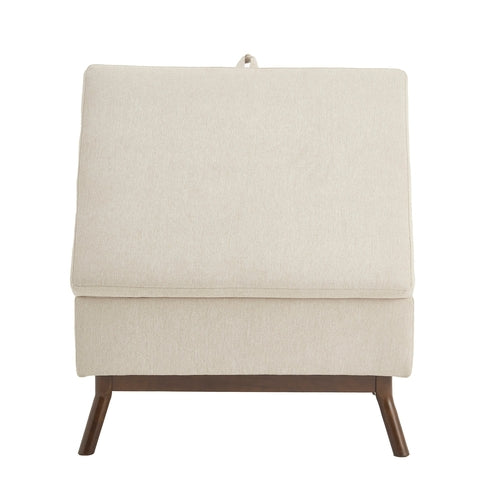 Mid-century modern square coffee table storage bench, assembled,