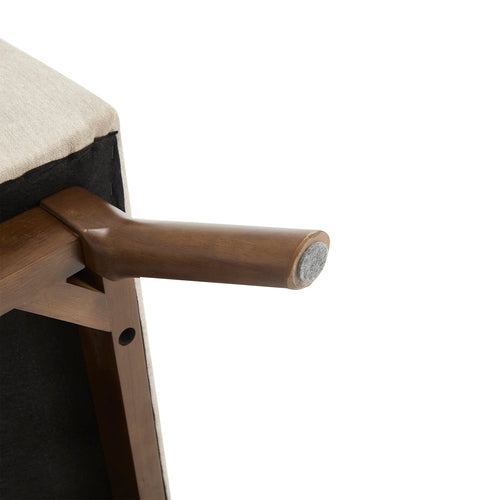 Mid-century modern square coffee table storage bench, assembled,