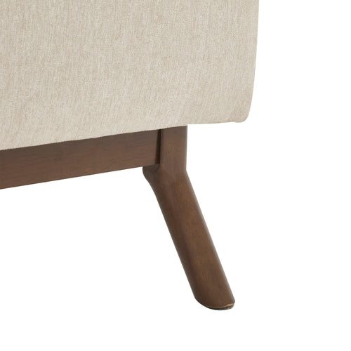 Mid-century modern square coffee table storage bench, assembled,