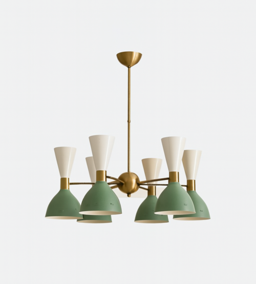 1950s Italian 6-Arm Brass Pendent